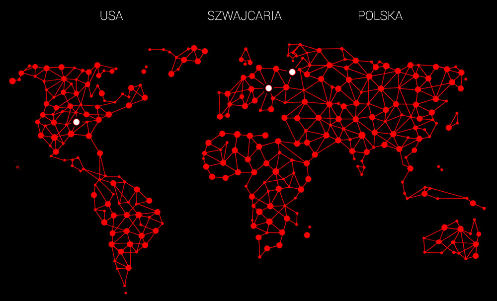 mapa USA Szwajcaria Polska Andreae filtr kartonowy